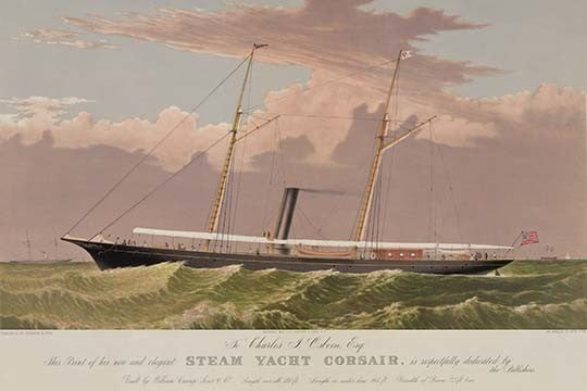 Steam Yacht Corsair- Gallery Wrapped Canvas Art 28" x 42"