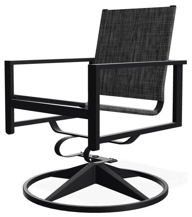 Tribeca Sling Outdoor Swivel Rocker, Augustine Shadow/Black