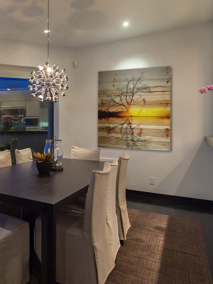 "Killaloe" UV Ink Print on Natural Pine Wood, 40"x40"