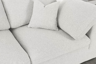Serene Linen Textured Fabric Deluxe Comfort 3-Piece Modular Sofa, Cream