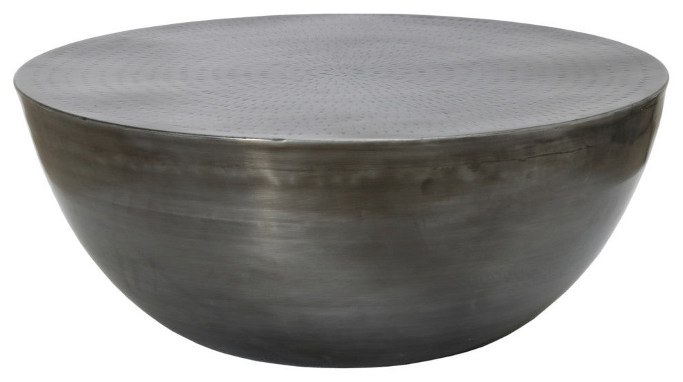 Contemporary Conga Coffee Table Antique Zinc - Silver
