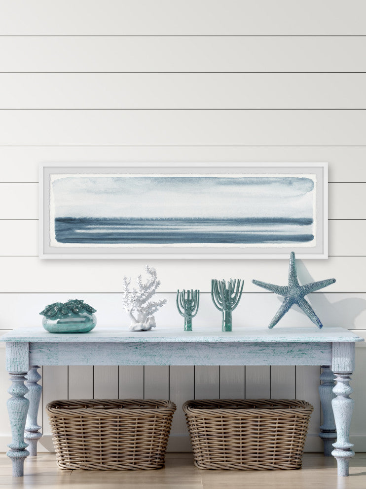 "Vague Horizon" Framed Painting Print, 30x10