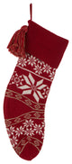 Set of 2 Knitted Acrylic Christmas Stocking and Tree Skirt, Snowflake