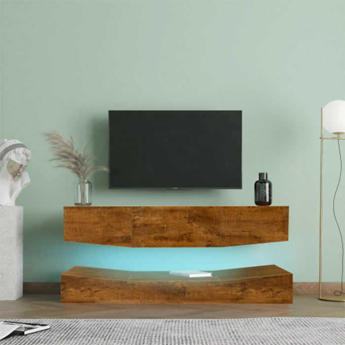 Three drawers MDF WALL-MOUNTED TV Cabinet with Walnut finish