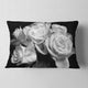 Bunch of Roses Black and White Floral Throw Pillow, 12"x20"