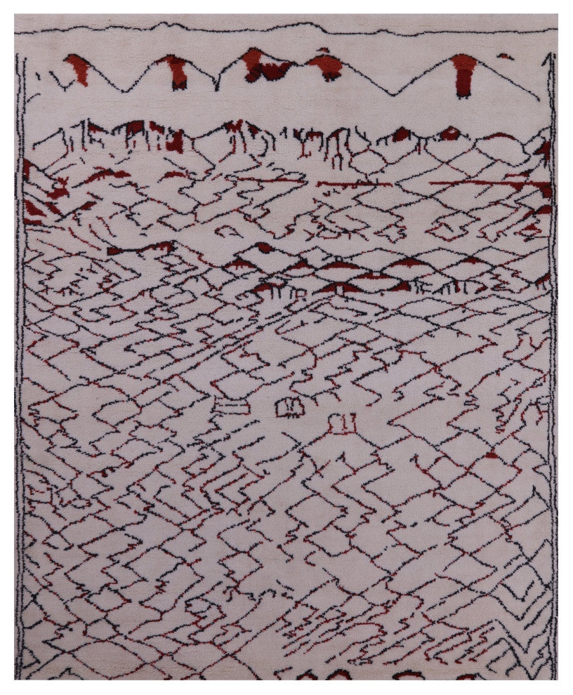 Moroccan Hand-Knotted Wool Rug 8' 3" X 10' 1" Q9272