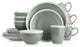 Stone Lain Serenity Stoneware 32 Piece Dinnerware Set, Green and Cream