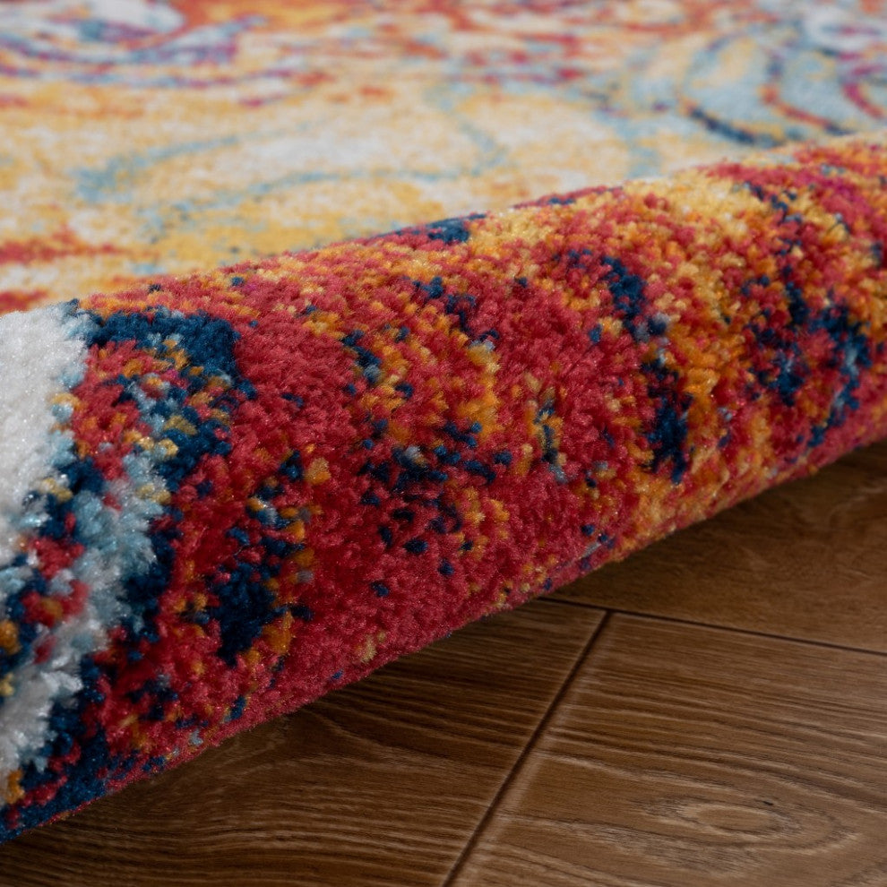 8??x 10??Brown and Blue Collision Area Rug