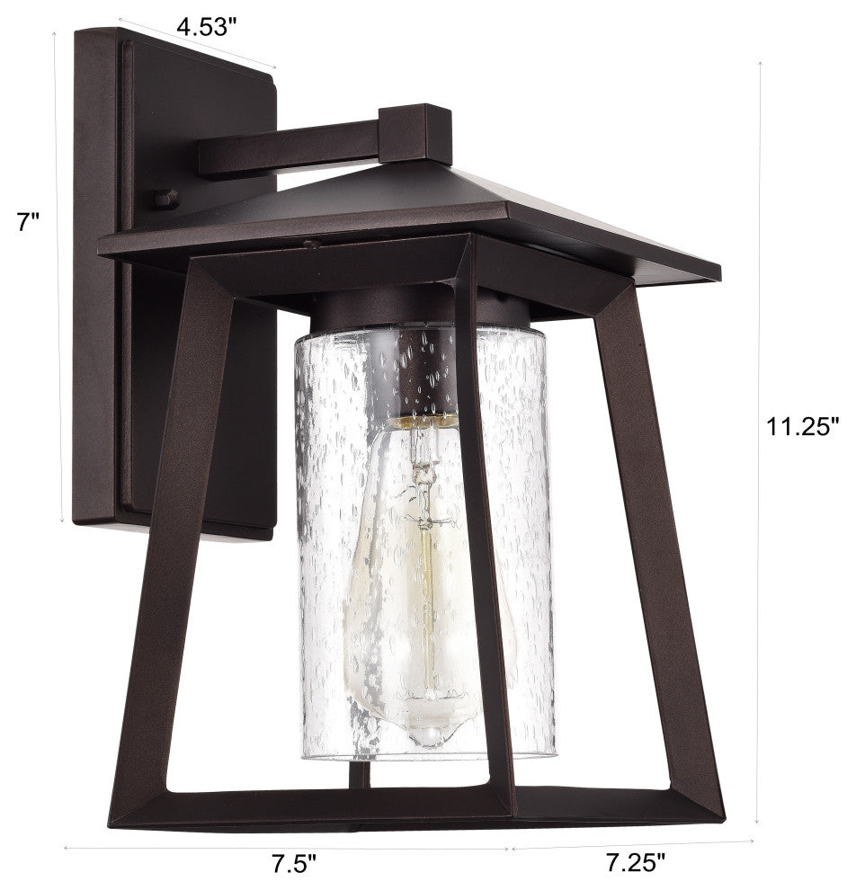 CHLOE Lighting RUSSELL Transitional 1-Light Oil Rubbed Bronze Outdoor Sconce