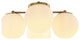 Orly 18" 4-Light Bohemian Farmhouse LED Semi Flush Mount, Brass Gold/White