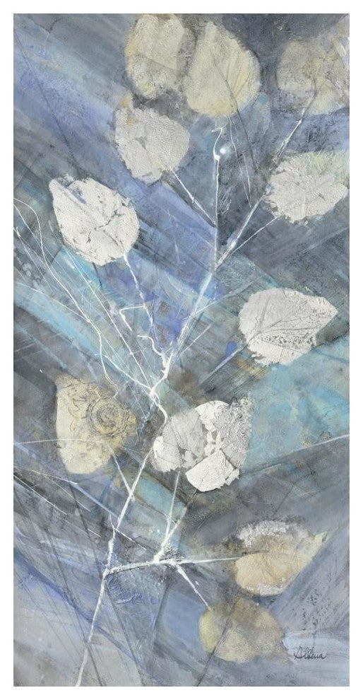 "Silver Leaves II" Digital Paper Print by Albena Hristova, 26"x50"