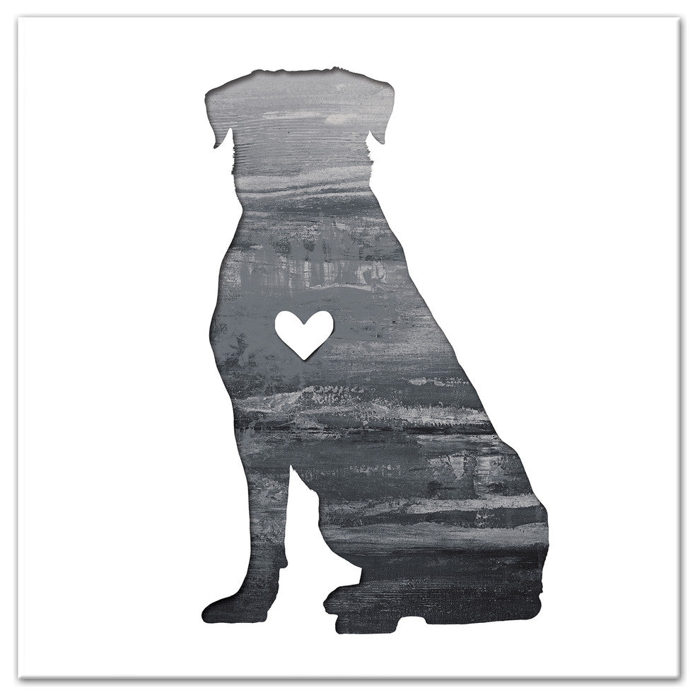 Designs Direct Creative Group Ink Silhouette Rottweiler 24x24 Canvas Wall Art