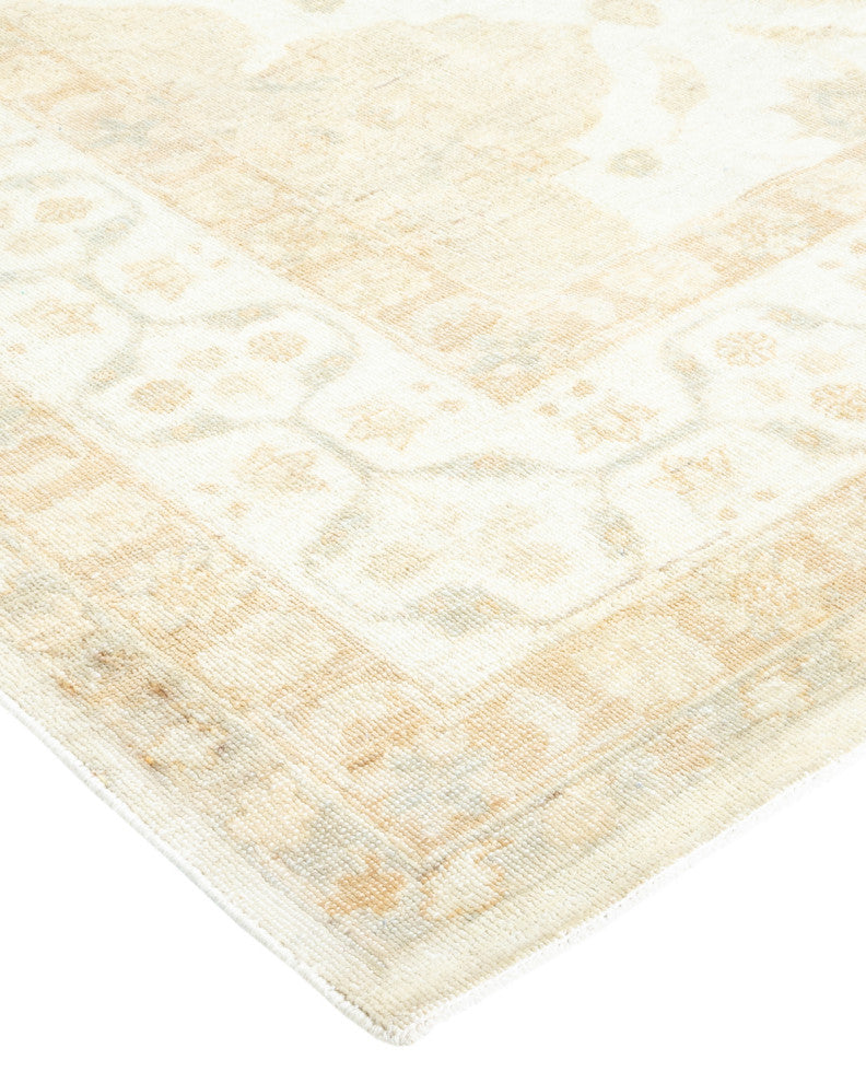 Eclectic, One-of-a-Kind Hand-Knotted Area Rug Ivory, 5'10"x13'4"