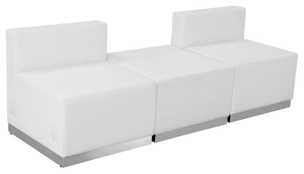 Hercules Alon Series Melrose White Leather Reception Configuration, 3 Pieces