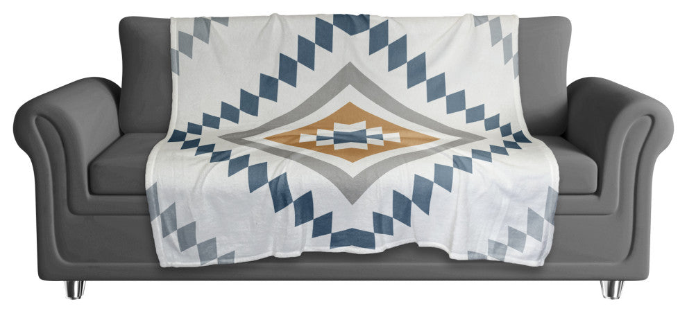 Southwest Diamond Pattern 50x60 Coral Fleece Blanket