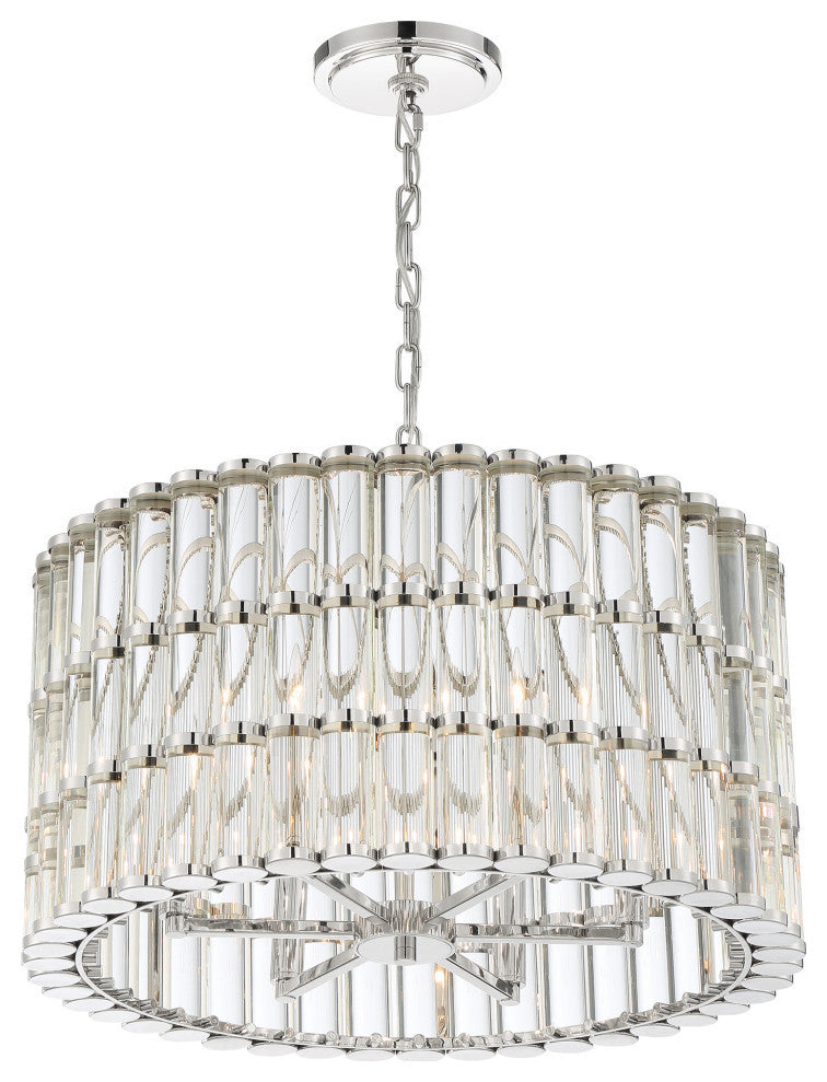Libby Langdon for Crystorama Elliot 6 Light Polished Nickel Chandelier
