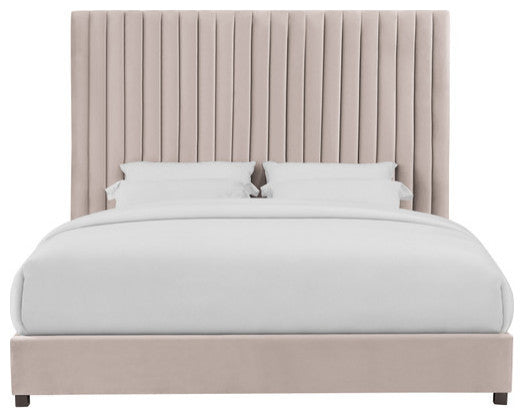 TOV Furniture Arabelle Blush Velvet Bed in King