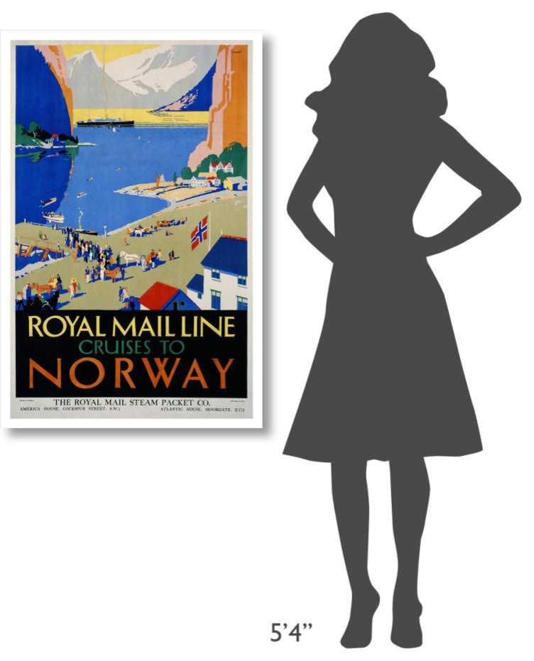 "Royal Mail Cruises / Norway" Digital Paper Print by Daphne Padden, 28"x42"