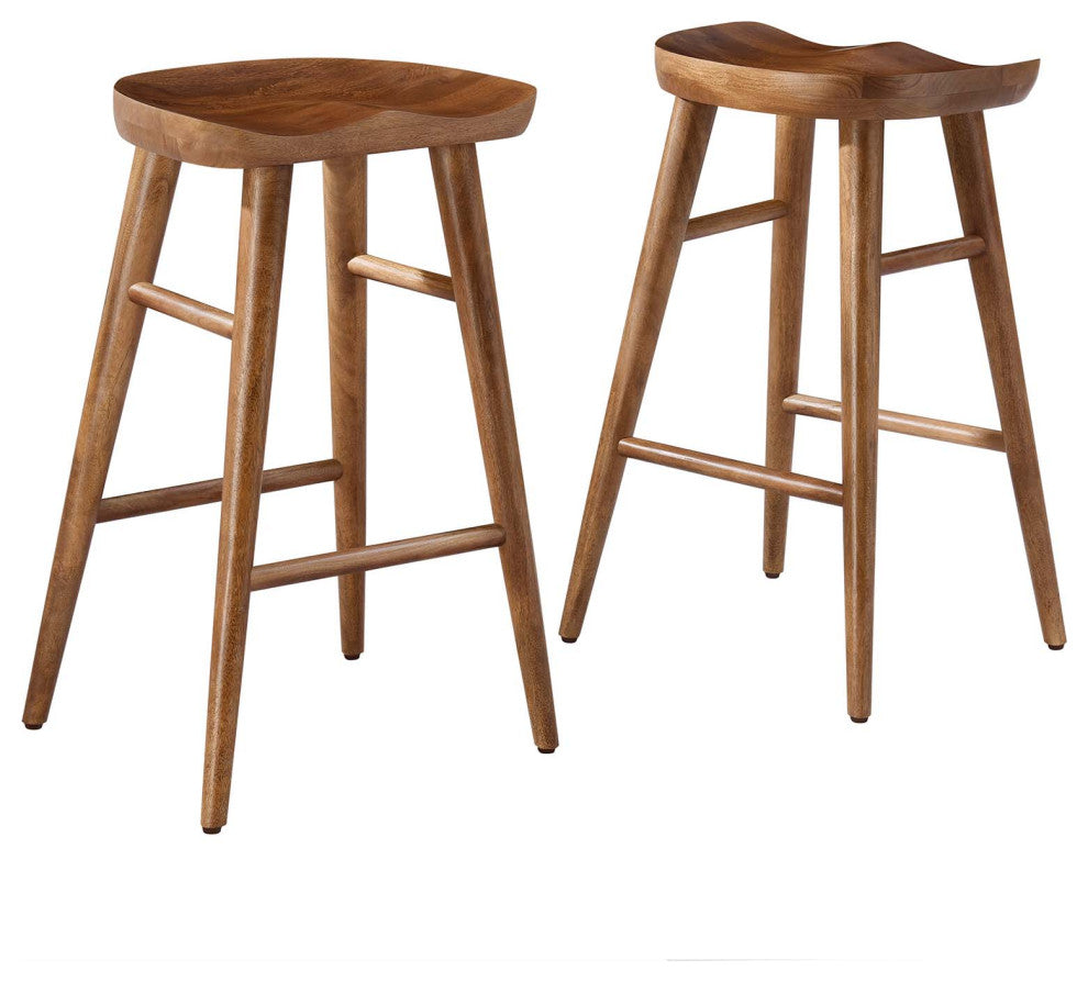 Saville Backless Wood Counter Stools - Set of 2