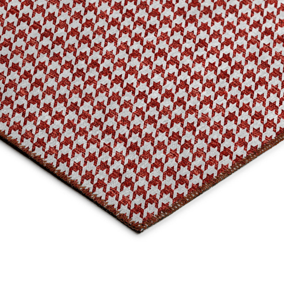 Indoor/Outdoor Hinton HN1 Red Machine Washable 10' x 14' Rug