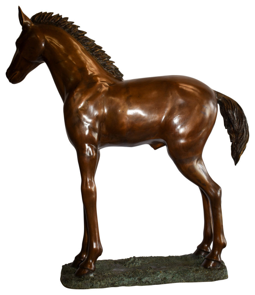 Standing Pony Made of Bronze Statue 47" x 12" x 48"H