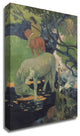 "The White Horse" by Paul Gauguin, Print on Canvas, 15"x24"