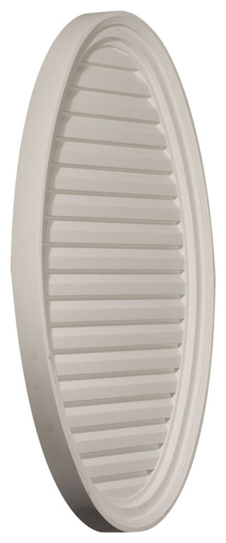 24 1/2"W x 37"H Vertical Oval Gable Vent Louver, Decorative
