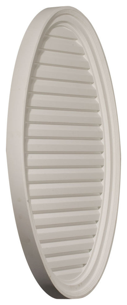 24 1/2"W x 37"H Vertical Oval Gable Vent Louver, Decorative