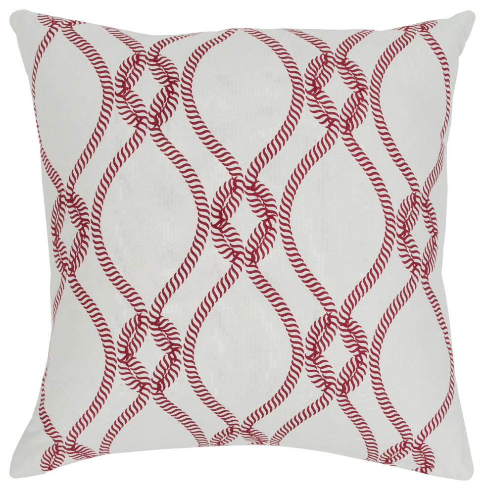 Surya Haylard HYD-001 22"x22" Pillow Cover, Bright Red/Cream