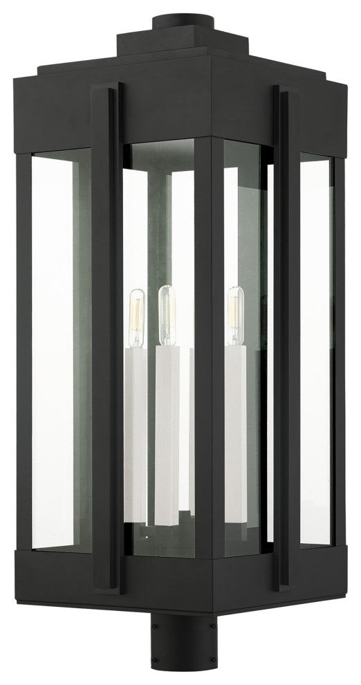 Black Art Deco, Sophisticated Outdoor Post Top Lantern