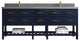 Parker 84 Double Sink Bath Vanity in Navy Blue  2" Piatra Gray