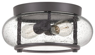 Quoizel TRG1612OZ Two Light Flush Mount, Old Bronze Finish
