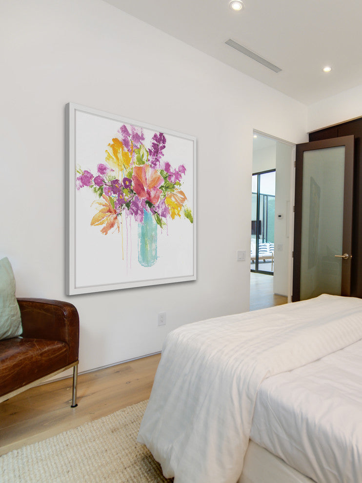 Marmont Hill, "Tropical Blooms" by Julie Joy Framed Painting Print, 18x18