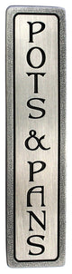 "POTS & PANS" Pull Antique Pewter (Vertical)