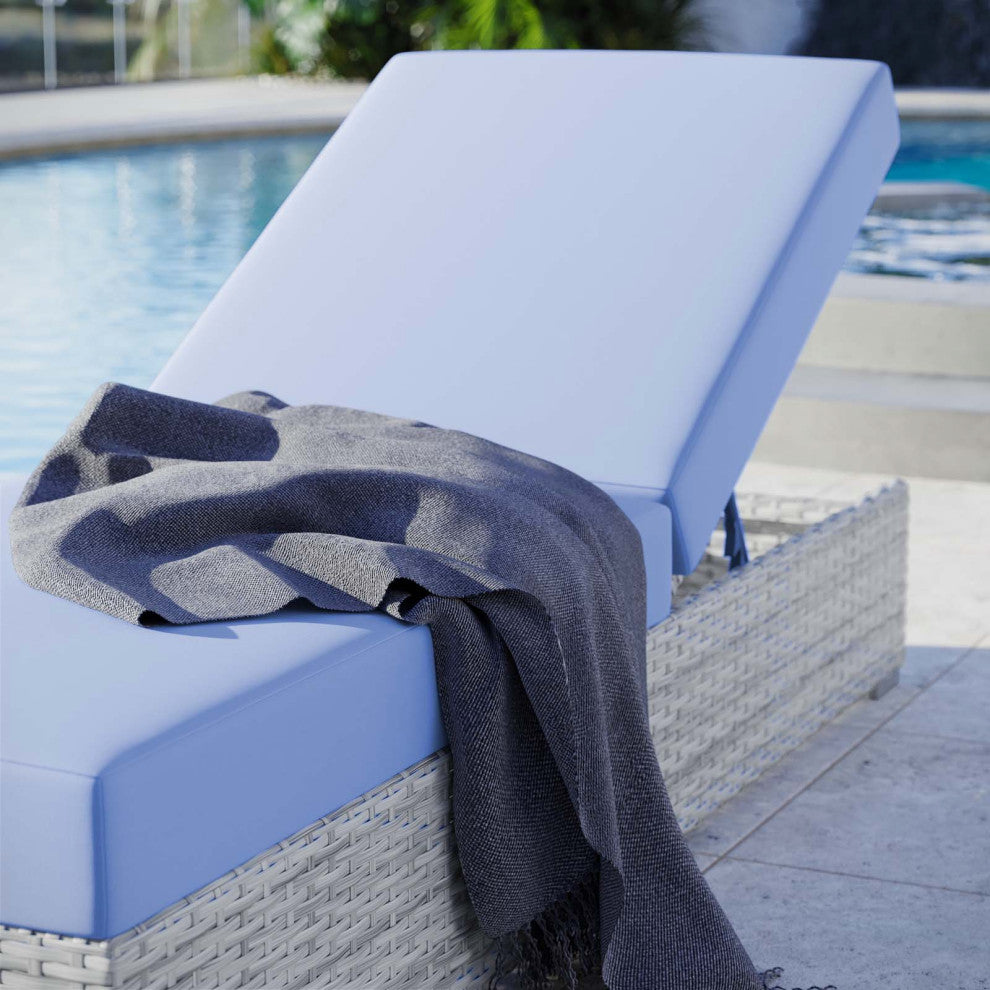 Convene Outdoor Patio Chaise Light Gray Light Blue