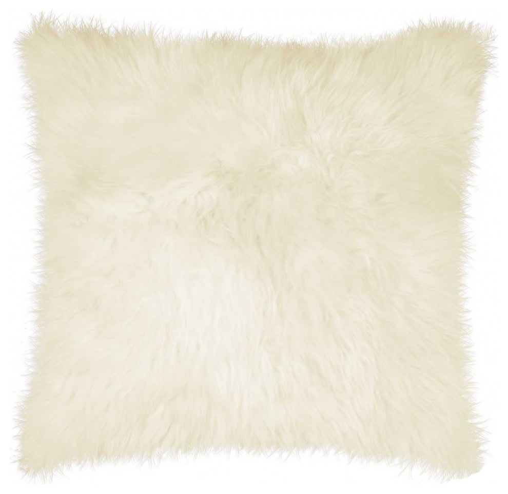 18" X 18" Natural Sheepskin Pillow