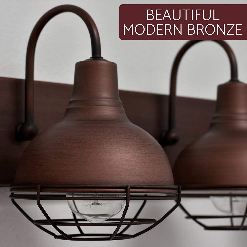3-Light Farmhouse Wall Lights Industrial Wall Lightinng Fixturure Bronze Finish