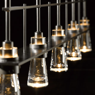 Erlenmeyer 5 Light Pendant, Dark Smoke Finish, Clear Glass