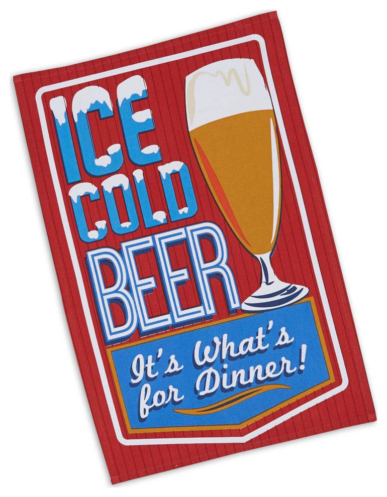 DII Assorted Retro Beer Print Dishtowel (Set of 3)