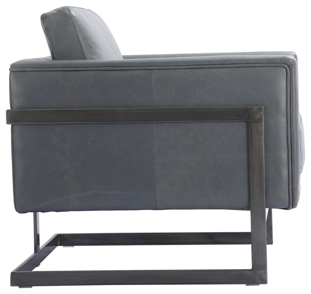 First of A Kind Luxley Club Chair Lava Gray Leather