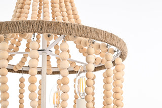 Home Living 16" Beaded Pendant, Beige