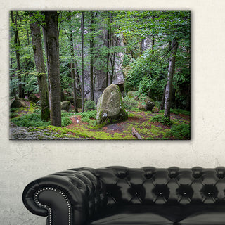 "Dense Moss Forest in Green" Landscape Art Print Canvas, 40"x20"