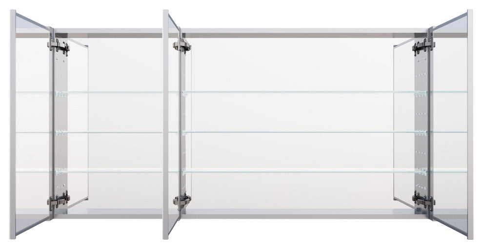 Recessed/Surface Mount Bathroom Medicine Cabinet, Soft-Close Blum Hinges, 60"x30" Three Doors