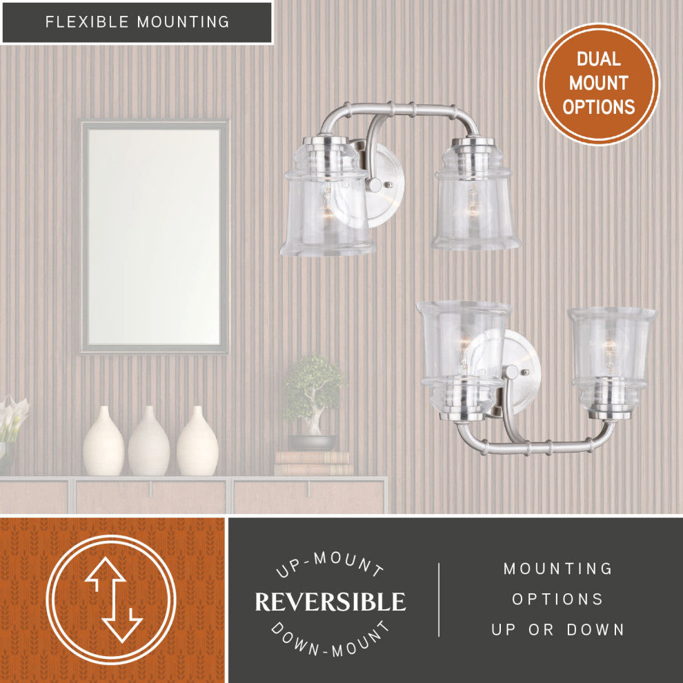 Toledo 2-Light Vanity Satin Nickel