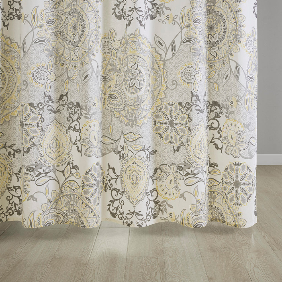 Madison Park Isla Medallion Traditional Cotton Shower Curtain