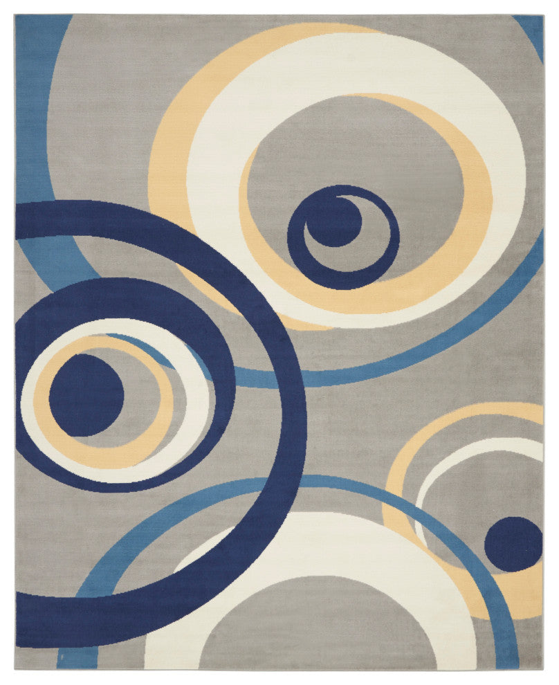 Nourison Grafix 7' x 10' Grey Mid-Century Modern Indoor Area Rug