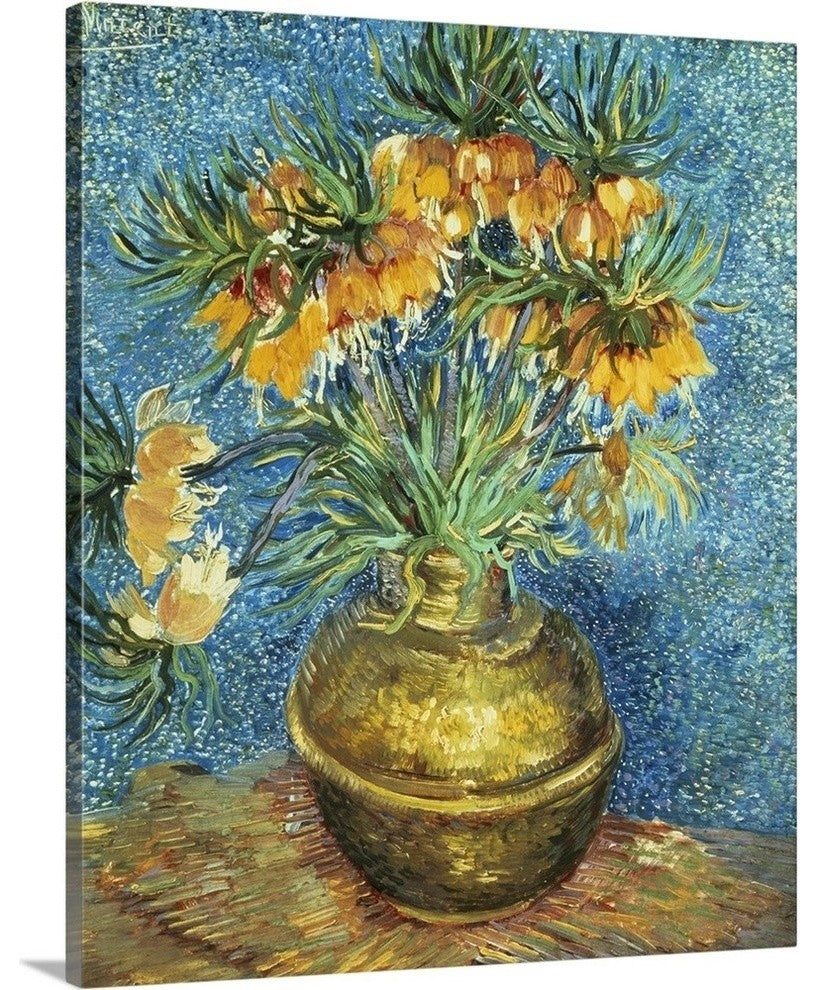 "Crown Imperial Fritillaries in a Copper Vase, 1886" Wrapped Canvas Art Print