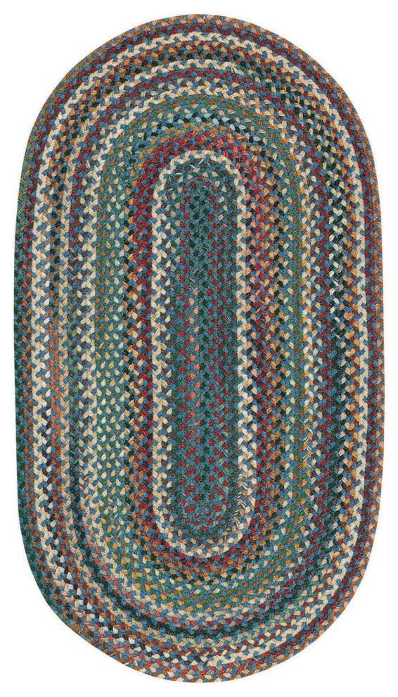 Capel Sherwood Forest Dark Blue 0980_450 Braided Rugs - 36" X 60" Oval