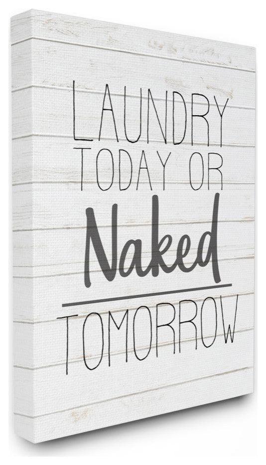 Naked Tomorrow Funny Word Bathroom Laundry, 30"x40"