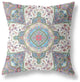 20" Cream Pink Boho Flower Suede Throw Pillow